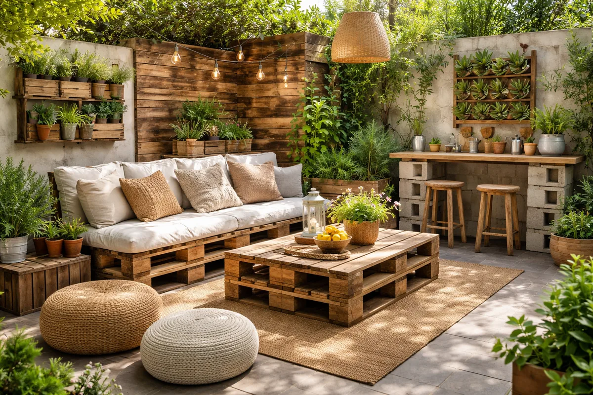 Comment aménager un espace extérieur avec des matériaux recyclés